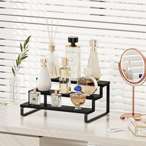 Giikin 3 Tier Spice Rack, Cabinet Organizer Shelf, Wooden Spice Rack for Countertop, Kitchen Counter Storage Shelves Cupcake Stand Holder Display Stand, Black - color: Black, 3 Tier, 1 Pack, size: 3 Tier 1 Pack