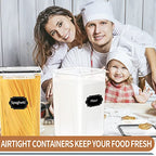PRAKI Extra Large Tall Airtight Food Storage Containers 6.5L / 220oz, BPA Free, 4pcs Pantry Kitchen Organizers and Storage for Flour, Sugar, Plastic Flour Container with 20 Labels & Maker - size: 6.5 l