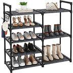 CSXGBAB Black Tubes Closet Shoe Rack, Boot Rack, 5 Tier Oxford Fabric Shelf, Easy Assembly, Sturdy and Durable, Holds Up to 30 lbs