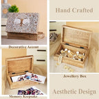 Ajuny Tree of Life Pattern Decorative Box Keepsake Trinket Holder Treasure Chest Jewelry Organizer for Necklaces Watch Storage Boxes Great for Gift- 8X5 Inch - style: Artisanal