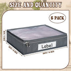 Panelee 6 Pcs 14 x 12 x 3 Inch Sweater Storage Bags Easy Gliding Zippered Sweater Package Organizer Closets Under The Bed Zippered Storage Bags with Label Pocket to Avoid Dust Dirt(Gray) - color: Gray
