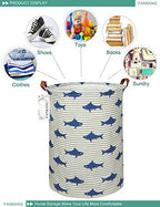 FANKANG Storage Basket, Nursery Hamper Canvas Laundry Basket Foldable with Waterproof PE Coating Large Storage Baskets for Kids Boys and Girls, Office, Bedroom, Clothes,Toys（Shark） - color: Shark