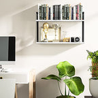 SRIWATANA Floating Wall Shelves, Rustic Wood Shelves Book Shelves Wall Mounted Ideal Room Decor (White) - color: White
