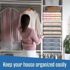 Houseables Sweater Bags Moth Proof, Clothing Storage Bags, with Zipper, Sweater Storage, Clear Zippered Organizers, Clothes, Blanket, Linen, Bedding, Quilt, Vinyl Plastic Protectors, 18x15x4”, 5 Pack. - size: 18"x15"x4"
