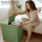 efluky Laundry Hamper with Lid, Double Laundry Hamper with 2 Removable Bags, 2 Section Laundry Basket with Bamboo Handles for Bathroom, Bedroom & Laundry Room,140L Green - color: Green, size: 140L Dual
