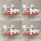Metal Wire Hanging Basket, SUS304 Stainless Steel, 4-Pack Hanging Wall Organizer Basket, Wall Mounted Shelves, Organizing Baskets for Home Kitchen, Bathroom, Pantry Utility - size: 9.8Inch 4PCS