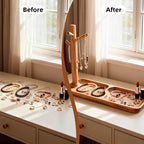 Acacia Wood Key Tray for Entryway Table, Wooden Catchall Organizer with Jewelry Storage Rack, Valet Tray for Keys Wallet Watches Sunglasses Rings(Rectangle) - style: Rectangle