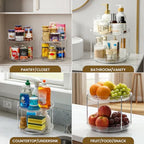 2 Tier Non-Skid Acrylic Lazy Susan Turntable Organizer - Rotating Spice Rack - Spinning Organization Tray for Kitchen, Pantry, Countertop, Closet, Bathroom, Vanity, Medicine Cabinet Organizing, 9.25'' - size: 9.25in-1 Set