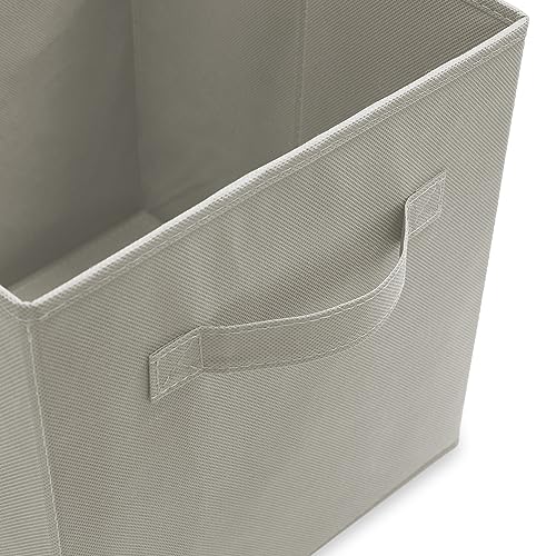 Casafield Set of 6 Collapsible Fabric Cube Storage Bins, Light Gray - 11" Foldable Cloth Baskets for Shelves, Cubby Organizers & More - color: Light Gray, size: 10.5" x 10.5" x 11"