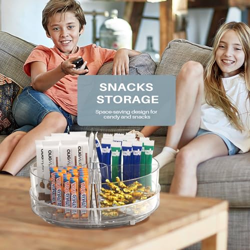 Lazy Susan Organizer, 9 inch Rotating Storage Organizer with 4 Removable-Bins,Turntable Organizer for Fridge, Kitchen, Vanity, Cabinet - size: 1 Pack - 4 Bins 9in
