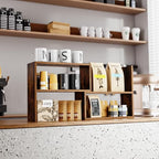 Expandable Cabinet Organizer Shelf, Set of 2 Kitchen Counter Shelves for Countertop Organization Spice Rack Kitchen Storage Stackable