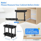 BOIVSHI Pull Out Spice Rack Organizer, 2-Tier Vertical Spice Rack, Height Adjustable for Kitchen Cabinet (5.3''Wx10.8''Dx9.2''H, Metal Black) - size: 5.3''Wx10.8''Dx9.2''H,2 Tier