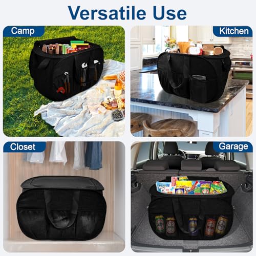 Collapsible Laundry Baskets, Tear Proof Pop Up Laundry Hamper with Lid, Dual Handles Durable Foldable Laundry Basket, Easy to Carry Laundry Hamper for Home, Laundry Room, Bedroom, Dorm, Travel Black - style: Black with Lid