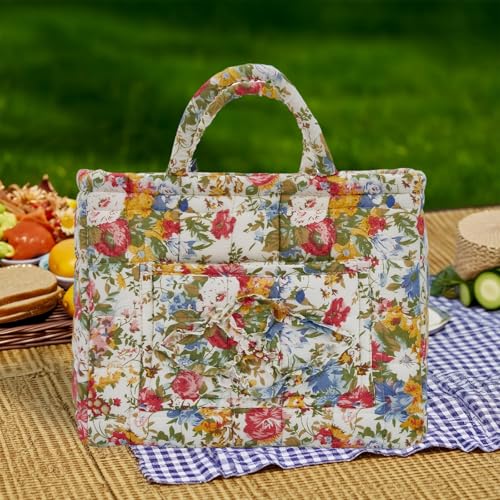 Quilted Laundry Basket with Handles, Aesthetic Collapsible Fabric Storage Basket for Clothes, Diapers & Toys - Multi-Purpose Boho Organizer Tote for Car, Home & Picnic (H) - color: H