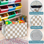 FANKANG Storage Bins,Nursery Hamper Canvas Laundry Basket Foldable with Waterproof PE Coating Storage Baskets for Boys and Girls, Office, Bedroom, Clothes,Toys(Rec-Beige flag ） - color: Rec-Beige flag