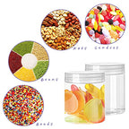 20 Pack 4oz Clear Plastic Jars with Lids,115ml Wide-Mouth Refillable Storage Containers,Empty Round Containers for Candy,Beads,Lotion,Slime Making and Food Storage