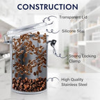 ENLOY 4-Piece Stainless Steel Airtight Food Storage Canister Set with Clear Lid, Containers Sets for Kitchen Counter for Sugar, Flour, Tea, Candy, Cookie, Spice, 28/32/38/65 oz - size: Small