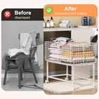 Large Rolling Laundry Basket Cart,Wire Laundry Hamper Cart with Handle and Wheels,White High Laundry Hamper for Laundry Room,Bedroom and Bathroom-120L White (29.5"L*19.7"W*27.95"H inch) - style: Large Oblong-White