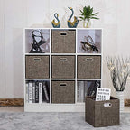Posprica Storage Bins Cube Containers Boxes,Thick and Heavy Duty Fabric Drawers, 11×11 inch- Set of 4,Brown - color: Brown, size: 11×11×11/4pcs