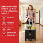 dbest Products Quik Cart 360 Rolling Crate with Wheels - Collapsible Utility Cart for Teachers & Home - Heavy Duty Folding Cart with Seat - 80 lb Capacity - Black - color: Black, style: 360