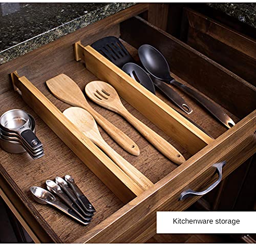 Bamboo Drawer Dividers Set of 4, Adjustable Drawer Organizers for Kitchen, Bedroom, Bathroom, Dresser & Office (17"-22") - size: 17"-22"