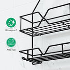 TreeLen Shower Organizer Hanging Shower Caddy over Shower Head Black Bathroom Hanger for Shampoo Razor Soap - color: Black