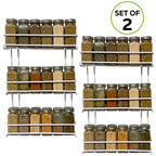 Evelots 2 Pack 3-Tier Spice Rack-Door/Wall Mounted-Sturdy Coated Metal-Up to 36 Bottles - size: 3-Tier (2 Pack), style: Door/Wall Mount