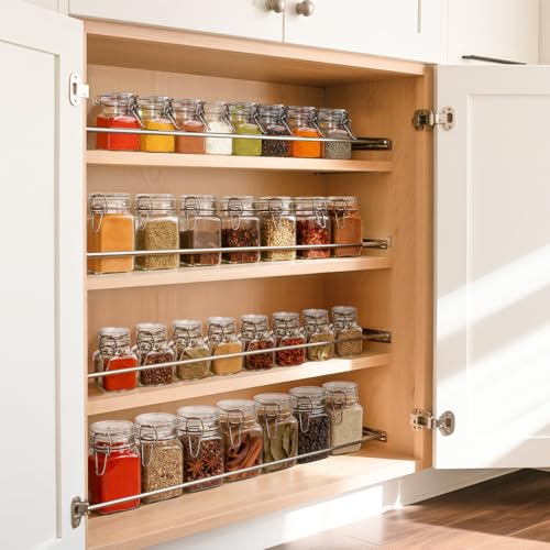 ComSaf Set of 12 Square Glass Jars with Airtight Lids (8 Oz), Pantry Canisters for Spices, Jams, & Herbs, Wire Clamp Jar for Overnight Oats, Pickling, Favors, Includes Labels & Funnel - size: 8oz*12