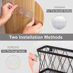 YIGII Kitchen Cabinet Organizer, 4 Pack Over Cabinet Door Organizer with 2 Baskets & 2 Lid Holders, Inside Cabinet Food Container/Tumbler Lid Storage, Pot Lid Holders, Black - style: 4 Pack Lid Organizer