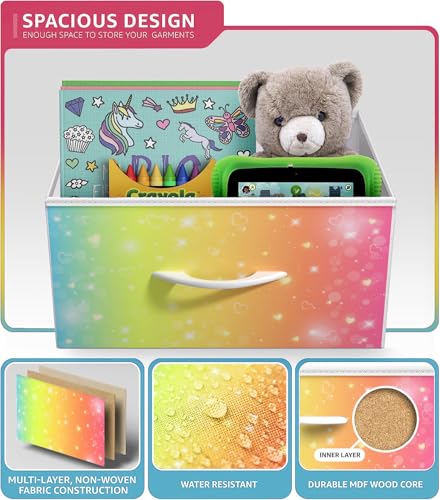 Sorbus Kids Dresser with 8 Drawers - Storage Unit Organizer Chest for Clothes - Bedroom, Kids Room, Nursery, & Closet (Rainbow, 31.5 x 12 x 32-8 Drawer) - color: Colorful With Stars, style: 8-Drawer