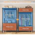 Raybee Clothes Rack, Heavy Duty Clothing Racks for Hanging Clothes, Portable Closet with 4 Drawers, Freestanding Garment Rack with Adjustable Shelves for Bedroom, Basement, Extra Space, Black - color: Black, style: Clothes Rack with Drawers