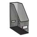 TRU RED Metal Magazine File Organizer, Black – Top‑Loading Desktop File Holder with Handle, Holds Up to 1000 Sheets
