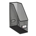 TRU RED Metal Magazine File Organizer, Black – Top‑Loading Desktop File Holder with Handle, Holds Up to 1000 Sheets