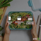 Ello Duraglass 3.4 Cup Meal Prep Sets 6Pc, 3 Pack Set- Glass Food Storage Container with Silicone Sleeve and Airtight BPA-Free Plastic Lids, Dishwasher, Microwave, and Freezer Safe, Berry - color: Mixed Berry, size: 3.4 Cup