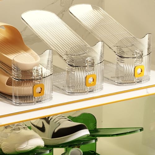 Clear Shoe Slot Organizers 12PACK Shoe Stacker Rack Organizer for Closet Adjustable Shoes Holders Space Saver Zapateras Organizers - size: 12Pack