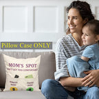 ZUYUROU Mom Gifts, 2-Pocket Mom’s Spot Throw Pillow Covers 18 x 18 Inch, Birthday Christmas Anniversary Thanksgiving Day Gifts for Mum Mama Stepmom Mimi - color: Mom