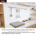 Bamboo Spice Rack Drawer Organizer - 8 Piece Set - 12" Wide, Combine Into 24" Rack (12" or 24") - size: 24"