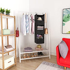 MAX Houser 6 Tier Shelf Hanging Closet Organizer, Closet Hanging Shelf with 2 Sturdy Hooks for Storage, Foldable (Black-D3) - color: Black-d3