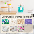 Glass Laundry Pods Container, Half Gallon 2 Liter Laundry Jars with Wood Lids for Laundry Room Organization and Storage, Powder Detergent Holder for Laundry Room Decor and Accessories