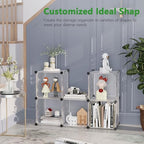 C&AHOME Cube Storage Organizer, 6-Cube Shelves Units, Closet Cabinet, DIY Plastic Modular Book Shelf, Ideal for Bedroom, Living Room, Office, 36.6" L x 12.4" W x 36.6" H Translucent White SBTM3506A - color: Translucent White