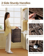 Greenstell Laundry Hamper with Lid, 125L Laundry Basket with 2 Removable Liner Bags & 2 Mesh Bags, Handwoven Synthetic Rattan Clothes Hamper for Clothes, Toys in Bathroom, Bedroom, Foldable, Brown - color: Brown, size: 125L (25.6 x 13.0 x 23.6 inches)