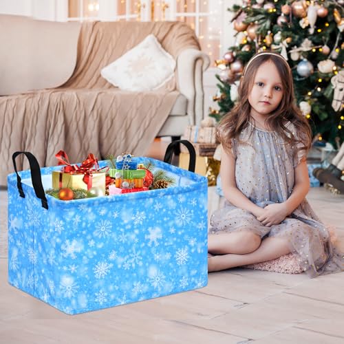 MAIZMZ Girls Storage Basket Kids Gift Storage Bins Foldable Closet Organizer Cube Baby Nursery Hamper Waterproof Clothes Toy Bin Book Shelf Party Decor - color: snowflake