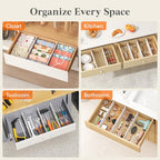 Lifewit 5" Tall 4 Pack Drawer Dividers, 30-47cm/11.5-18.5" Expandable Drawer Divider for Clothes, Adjustable Dresser Drawer Organizers, Drawers Separators for Dresser/Bathroom/Closet/Kitchen White - size: 5"H, 11.5-18.5"L