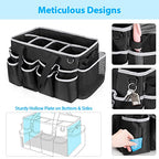 HODRANT Extra-Large Wearable Cleaning Caddy, Organizer Bag for Products, Housekeeper Tote With Pad, Handle & Divider, Car Wash Tools Bag for Detailing Supplies, Gray Edge - color: Black with gray edge