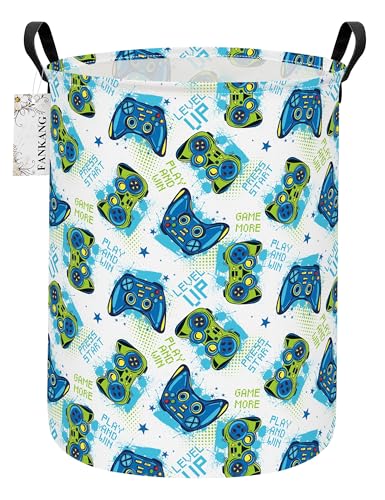 FANKANG Storage Basket, Nursery Hamper Canvas Laundry Basket Foldable with Waterproof PE Coating Large Storage Baskets for Kids Boys and Girls, Office, Bedroom, Clothes,Toys(Game) - color: Game