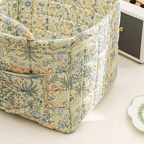 Floral Fabric Storage Basket Car Interior Storage Basket Underwear Sundries Laundry Baskets Supplies Home Organizer Bag (style 7) - color: style 7