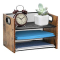 Desk Organizer - 3 Tier Wood & Metal Mesh Desktop Organizer for Office, Home, School, Workspace, Office Desk Organzier for Papers, Mail, Notebooks, Stationery - size: 3 Tier