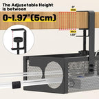 Under Desk Cable Management Tray No Drill 15.1’’, Metal Mesh Cable Management Box with Hybrid Side Slots Cable Raceway,Adjustable Cable Tray with Wire Management for Office Home,1 Pack (Black) - color: Black