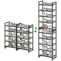 10 Tier Shoe Rack, Tall Metal Shoe Storage with Adjustable Shelves, Holds 20-25 Pairs, Stackable Shoe Stand for Garage Hallway Bedroom, Bronze - size: 10Tier