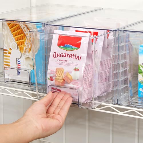Vtopmart 2Pack Large Stackable Kitchen Pantry Storage Drawers, Clear Organizer Bins with Handles, Acrylic Drawer Organizers for Kitchen Pantry, Bathroom Undersink, Cabinet Organization and Storage - size: 2Pack 7"H